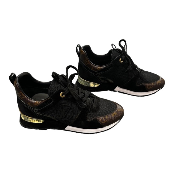 Louis Vuitton Run Away Sneaker size 39/8.5 Black Brown Gold LV Women’s shoe-Sold - Picture 7 of 16
